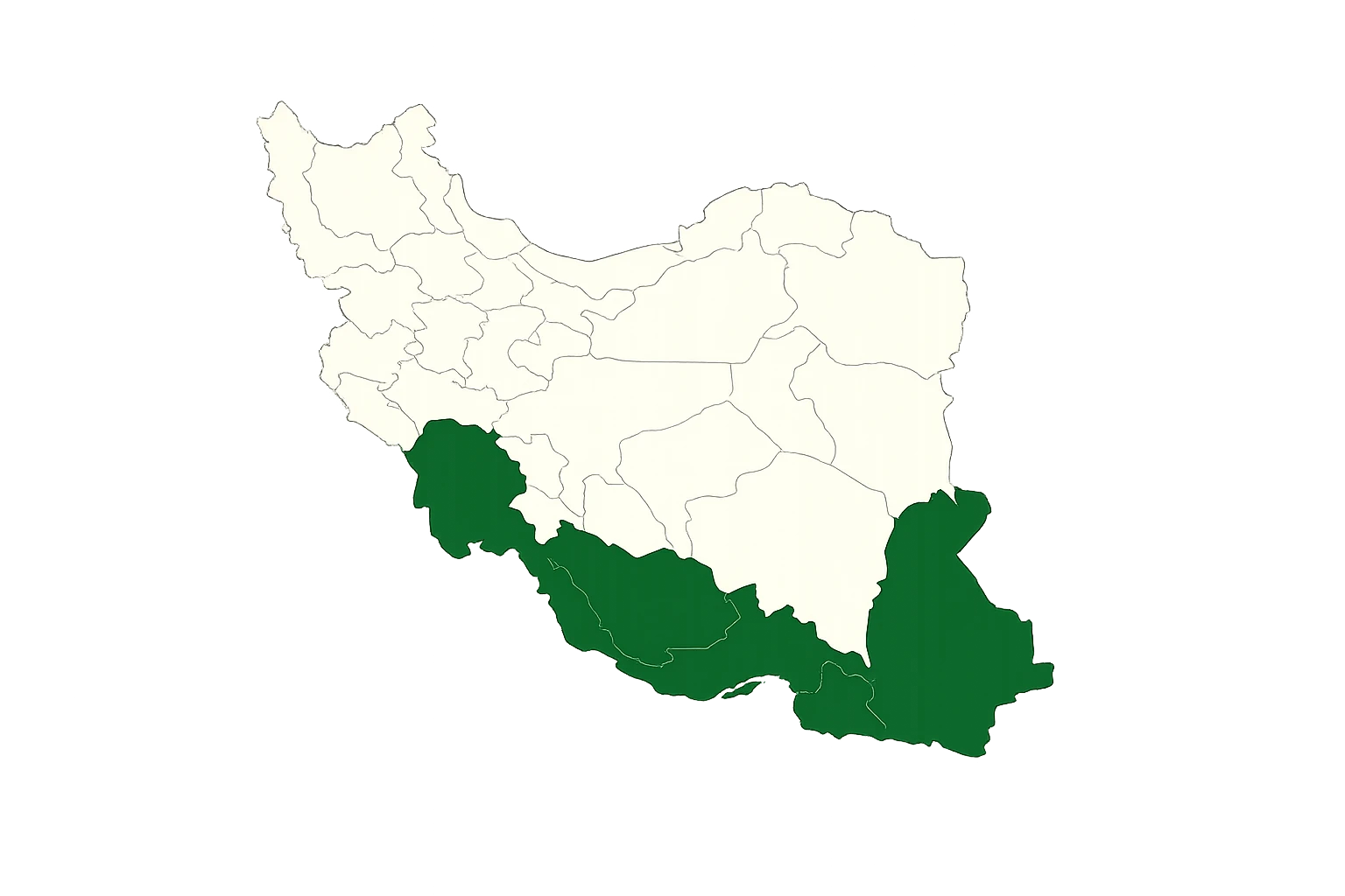 نقشه ایران با تمرکز بر فرصتهای جنوب کشور